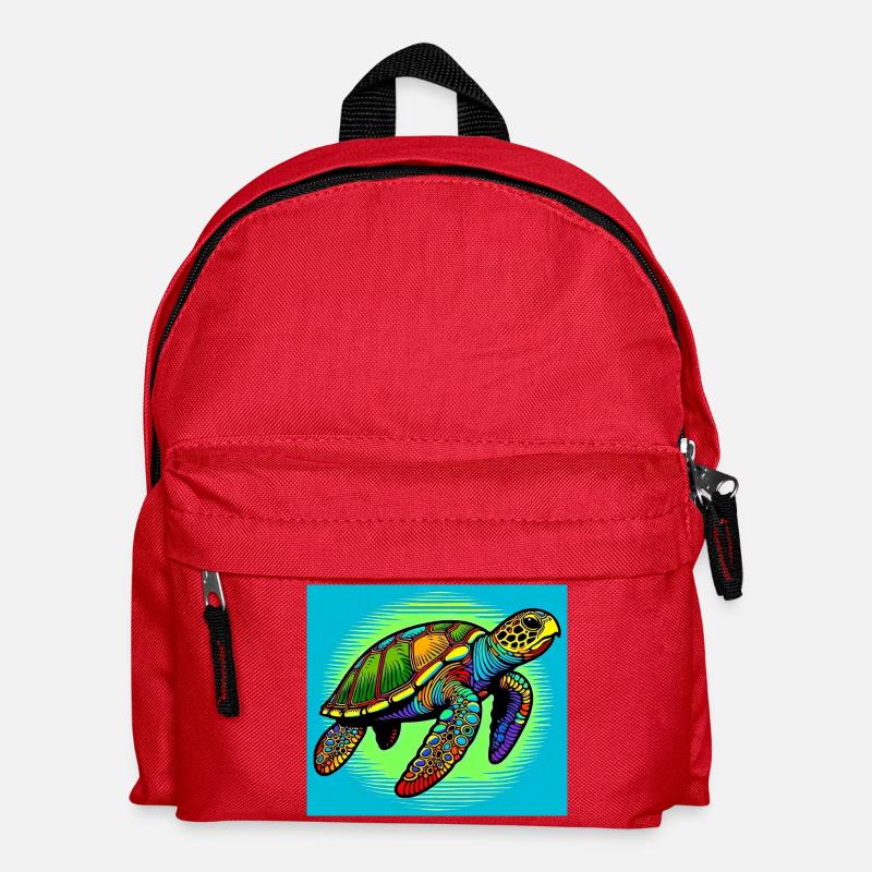Schildkröte - Kinder Rucksack - Rot