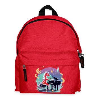 Mondzauber Unicorn at the piano - Kids' Backpack - red - Front