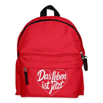 Das Leben ist Jetzt Herz - Kinder Rucksack - Rot - Vorne