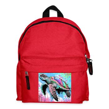 Schildkröte - Kinder Rucksack - Rot - Vorne