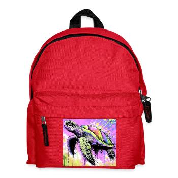 Schildkröte - Kinder Rucksack - Rot - Vorne