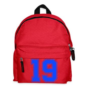 Lettrage néon 19 bleu - Sac à dos Enfant - rouge - Devant