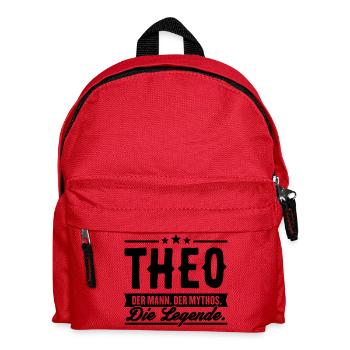 Mann Mythos Legende Theo - Kinder Rucksack - Rot - Vorne