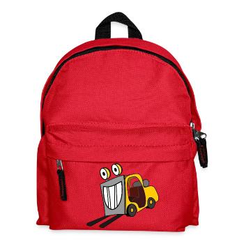 gabelstapler fork lift truck stacker pallet palett - Kinder Rucksack - Rot - Vorne
