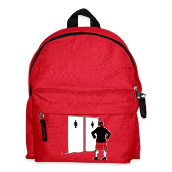 Lustige Schottland Kilt Dudelsack Rock Toilett - Kinder Rucksack - Rot - Vorne