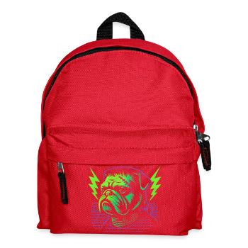Bulldog Neon Sewing Stitch - Kids' Backpack - red - Front