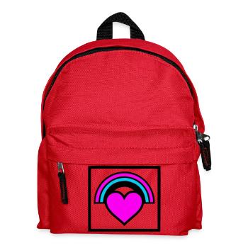 Rainbow Heart Frame Graphic - Kids' Backpack - red - Front
