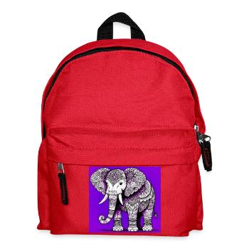 Elefant - Kinder Rucksack - Rot - Vorne