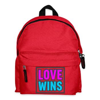 Love Wins Lettering Logo - Kids' Backpack - red - Front