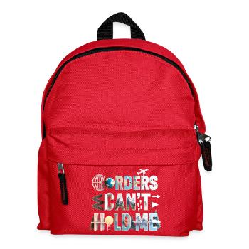 Weltreisender Kollage: Can't Hold Me - Kinder Rucksack - Rot - Vorne