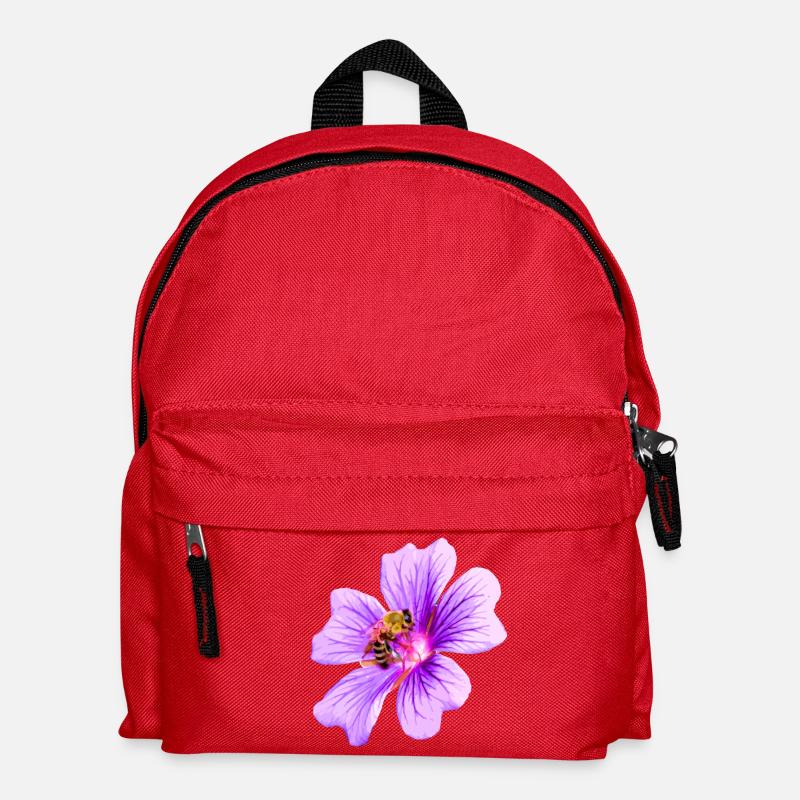 Biene Blüte - Kinder Rucksack - Rot