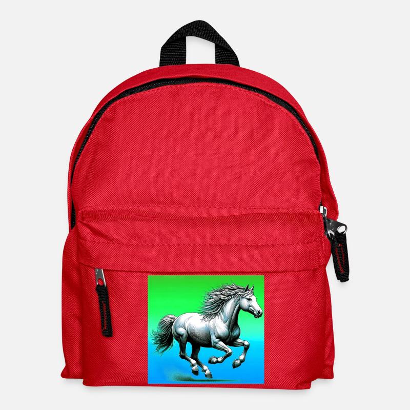 Pferd - Kinder Rucksack - Rot