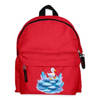Piste de canard sur glace avec des cristaux - Sac à dos Enfant - rouge - Devant