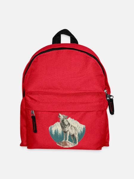 Wolf - Kids' Backpack - red