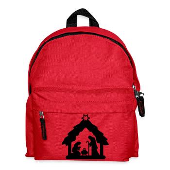Weihnachtskrippe, Krippenfiguren, heilige Familie - Kinder Rucksack - Rot - Vorne