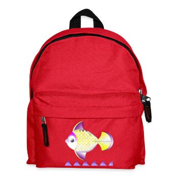 Golgener Fisch - Kinder Rucksack - Rot - Vorne
