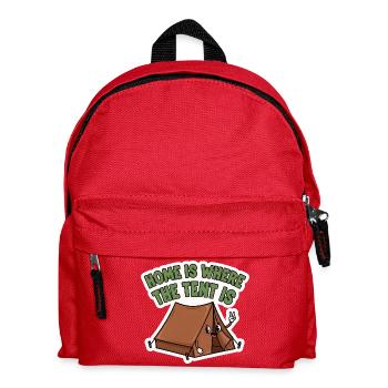 Zuhause im Zelt / Zelten - Kinder Rucksack - Rot - Vorne