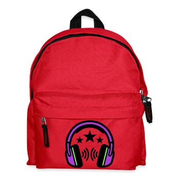 DJ Kopfhoerer Sound Logo - Kinder Rucksack - Rot - Vorne