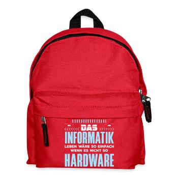 Informatik Hardware Spruch - Kinder Rucksack - Rot - Vorne
