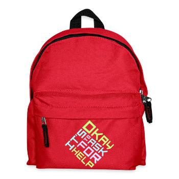 It's Okay To Ask For Help Help Questions Saying Logo - Kids' Backpack - red - Front