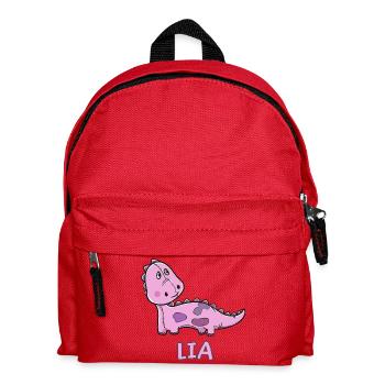 Dinosaurier lustig Kind Lia Geschenk Geburtstag Ko - Kinder Rucksack - Rot - Vorne