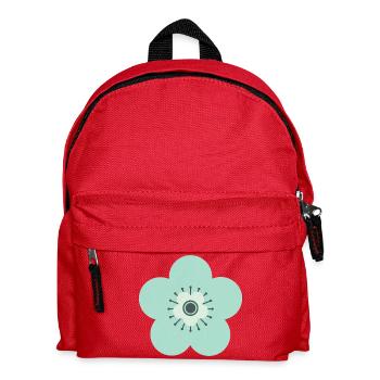 Vert menthe et fleur bleue - Sac à dos Enfant - rouge - Devant