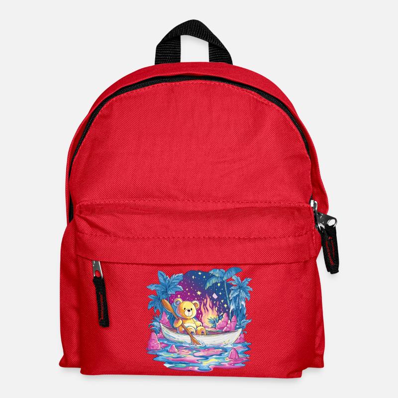 Teddy Boottraum Unter Sternenhimmel - Kinder Rucksack - Rot