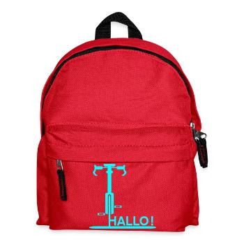 Willkommen Begrüßung - Fahrrad Hallo - Kinder Rucksack - Rot - Vorne