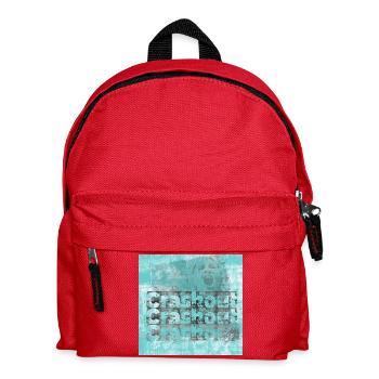 Noisy typo graphics in cyan look - Kids' Backpack - red - Front