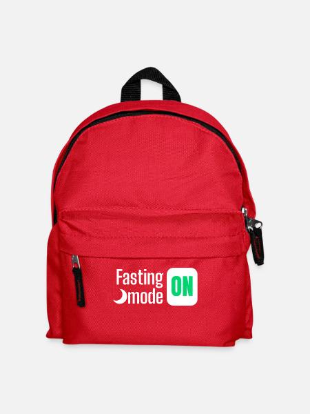 Fastenmodus AUF Textgestaltung - Kinder Rucksack - Rot