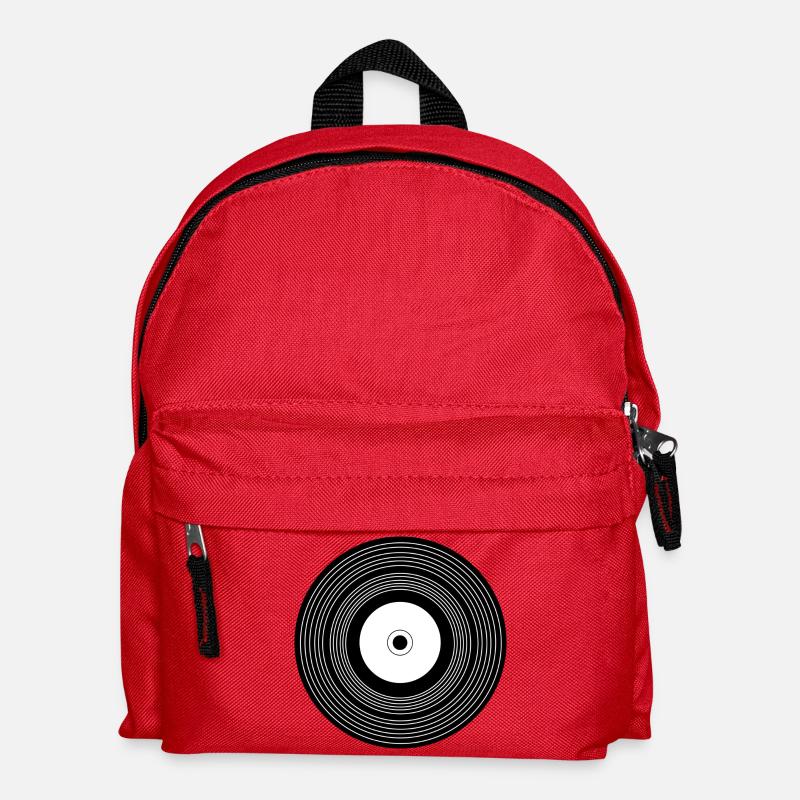 Schallplatte - Kinder Rucksack - Rot