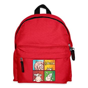 Funny Farm Animals - Kids' Backpack - red - Front