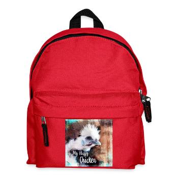 fluffy chicken poster - Kids' Backpack - red - Front
