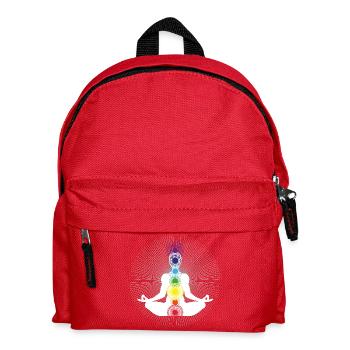 yoga chakra white om energie zen rainbow - Kinder Rucksack - Rot - Vorne