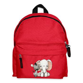 Éléphant et zèbre - Sac à dos Enfant - rouge - Devant