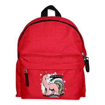 Steinzeit Einhorn - Kinder Rucksack - Rot - Vorne