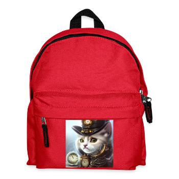 Süßes Steampunk-Kätzchen - Kinder Rucksack - Rot - Vorne