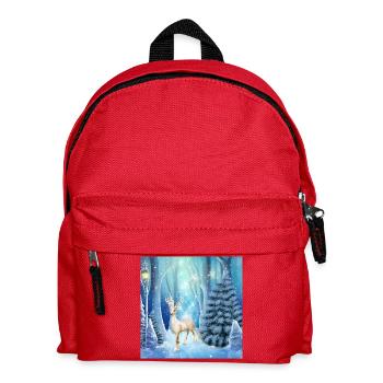 Wonderful fantasy reindeer in a winter landscape - Kids' Backpack - red - Front