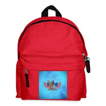 Alles Gute zum 4. Juli mit süßer Katze - Kinder Rucksack - Rot - Vorne