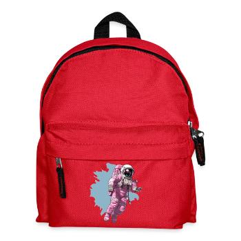 Rosa Raumanzug im Kosmos - Kinder Rucksack - Rot - Vorne