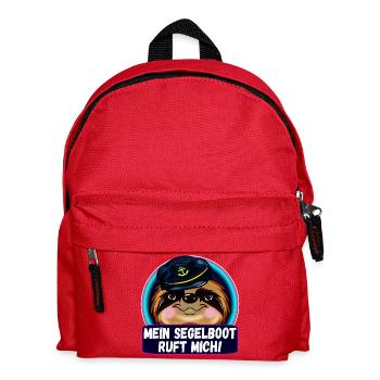 MEIN SEGELBOOT RUFT MICH FAULTIERE SEGELN - Kinder Rucksack - Rot - Vorne