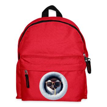 Penguin with sunglasses and straw through ice - Kids' Backpack - red - Front