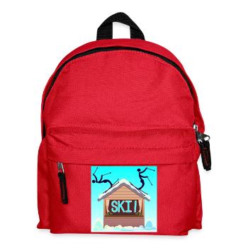 SKIANFÄNGER SKIFAHREN WINTERURLAUB - Kinder Rucksack - Rot - Vorne
