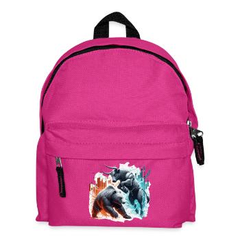 Finance Taureau Bear Fight Wall Street cadeau - Sac à dos Enfant - fuchsia - Devant