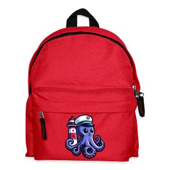 Octo-Navigator: Wegweiser der Meere - Kinder Rucksack - Rot - Vorne