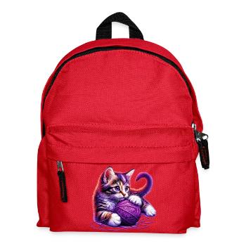 Le chat joue avec une pelote de laine - Sac à dos Enfant - rouge - Devant