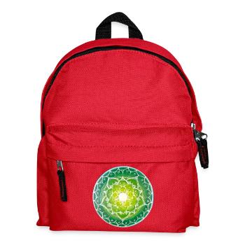 Grünes Mandala mit spirituellem Muster - Kinder Rucksack - Rot - Vorne