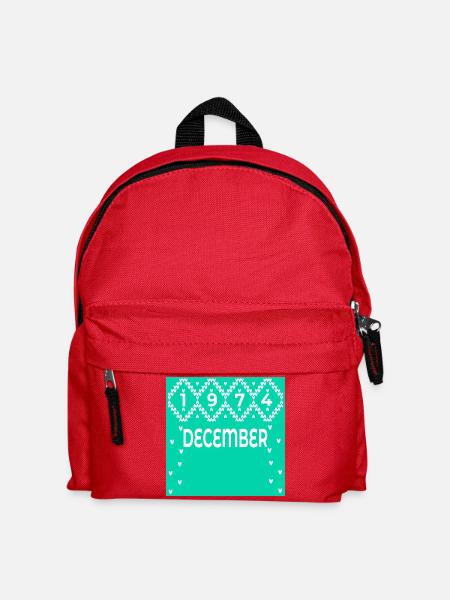 WINTER, 52. GEBURTSTAG DEZEMBER 1974 - Kinder Rucksack - Rot