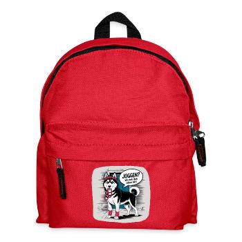 Husky Joggen? Ich zieh Dich mit Hundeliebe - Kinder Rucksack - Rot - Vorne