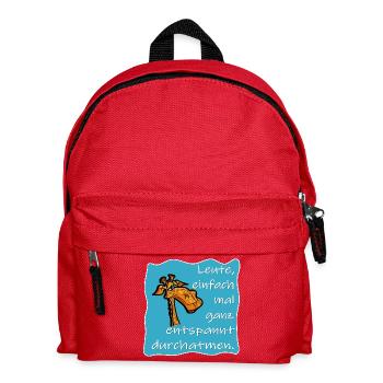 GIRAFFE ENTSPANNUNG DURCHATMEN - Kinder Rucksack - Rot - Vorne